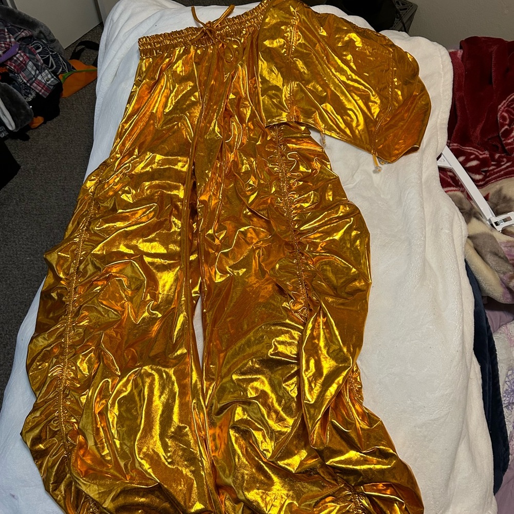 2 piece gold outfit